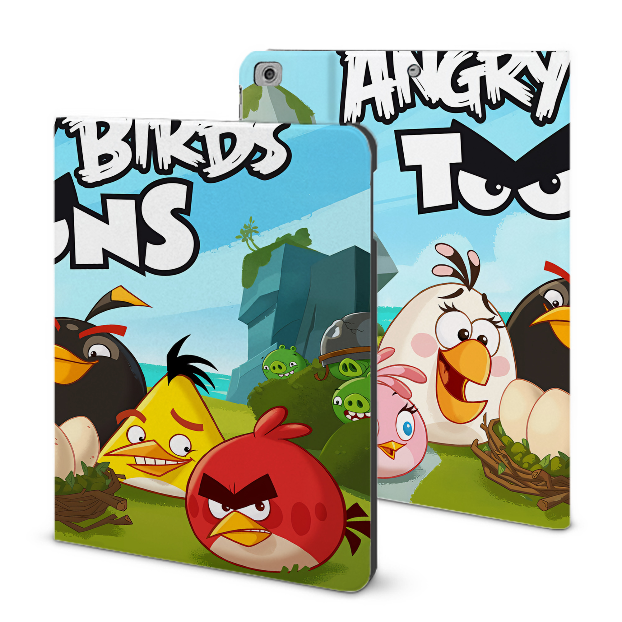 （画像用） Angry Birds アングリーバード IPad ケース ブック型 PUレザー TPU 耐衝撃 軽量 薄型 ペン収納なし 全面保護 IPad 各モデル対応